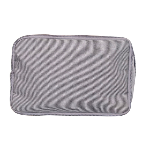 Bvlgari Parfums Set Of 2 Gray Canvas Zip Cosmetic Toiletry Cases - Picture 3 of 16